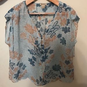 Lucky brand sleeveless flower blouse